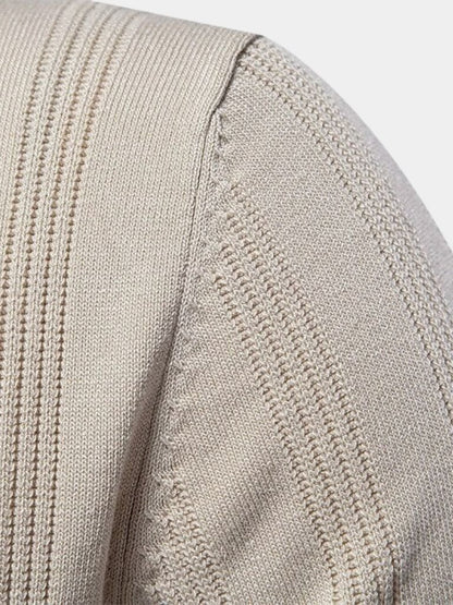 Robert | Cremefarbenes Strick-Poloshirt mit Struktur