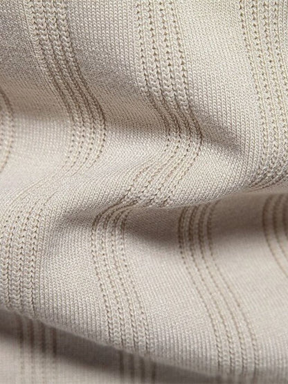 Robert | Cremefarbenes Strick-Poloshirt mit Struktur