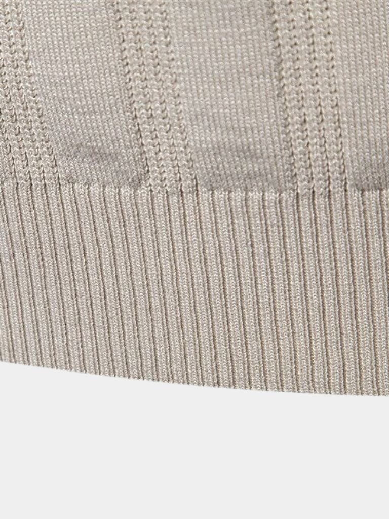 Robert | Cremefarbenes Strick-Poloshirt mit Struktur