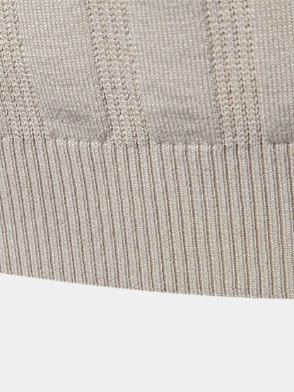 Robert | Cremefarbenes Strick-Poloshirt mit Struktur