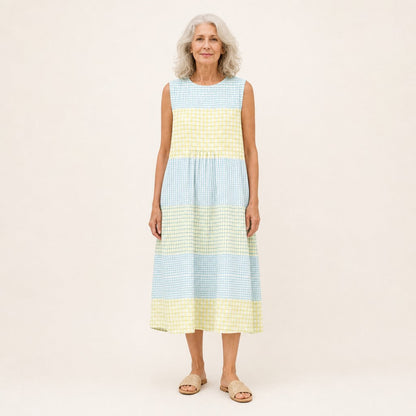 Steffi | Ärmelloses Sommerkleid mit Karomuster