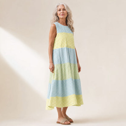Steffi | Ärmelloses Sommerkleid mit Karomuster