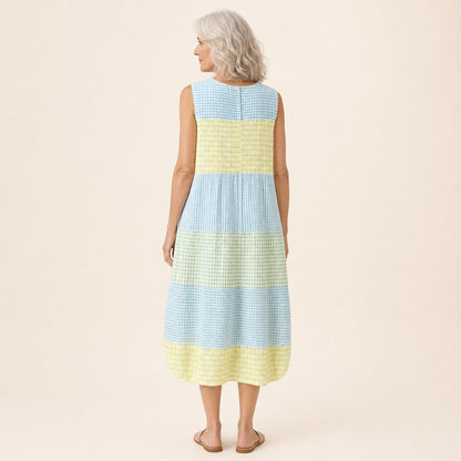 Steffi | Ärmelloses Sommerkleid mit Karomuster