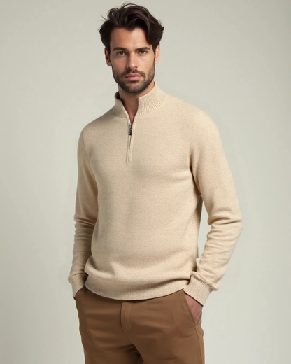 Rolf | Cremefarbener Troyer-Pullover