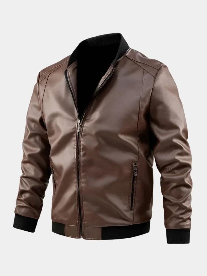 Rolf | Schwarze Jacke in Lederoptik