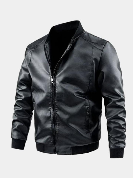 Rolf | Schwarze Jacke in Lederoptik