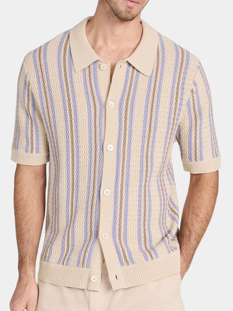 Thilo | Gestreiftes Strick-Poloshirt mit Knopfleiste