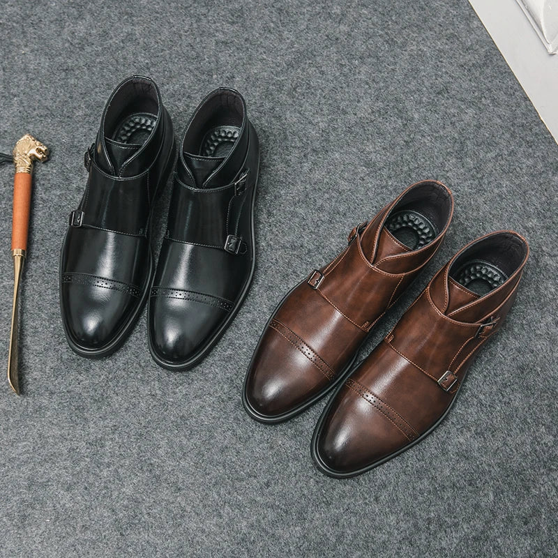Tobias | Braune Doppel-Monk-Boots