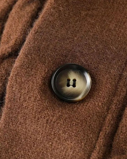 Rüdiger | Braune Zopfmuster-Strickjacke mit Schalkragen