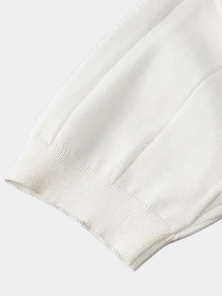 Stefan | Blaues Struktur-Poloshirt mit offenem Kragen