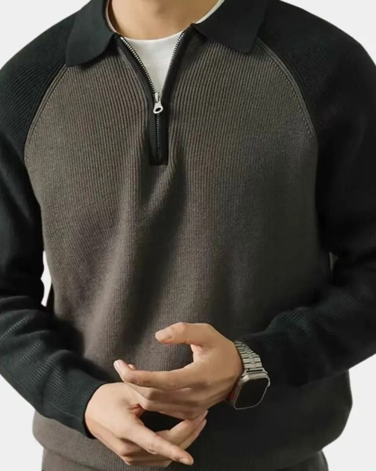 Stefan | Taupefarbener Raglan-Troyer