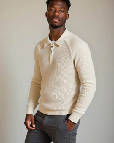 Stefan | Taupefarbener Raglan-Troyer