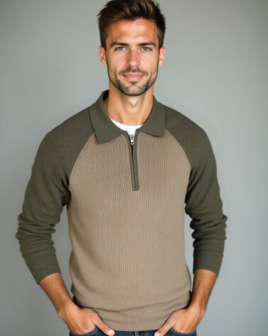 Stefan | Taupefarbener Raglan-Troyer