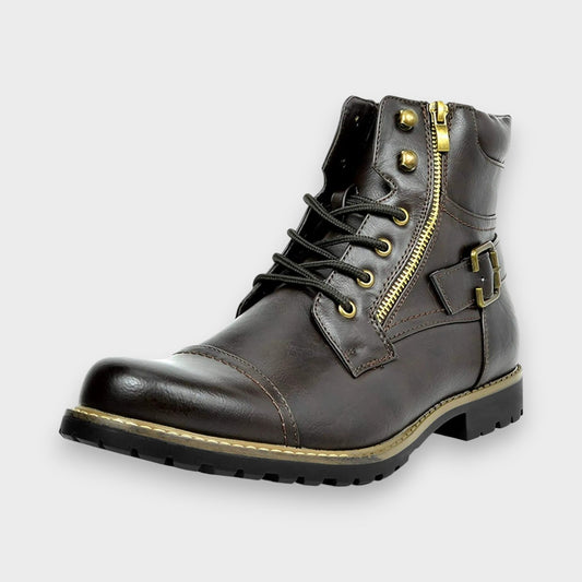 Ferdinand | Schwarze Schnürstiefel mit Schnalle