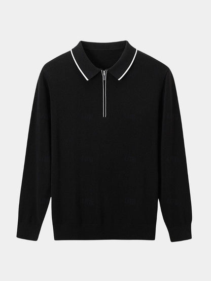 Sigmund | Langarm-Poloshirt mit Reißverschluss