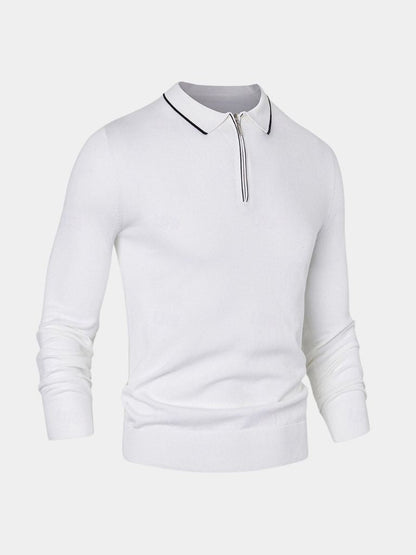 Sigmund | Langarm-Poloshirt mit Reißverschluss