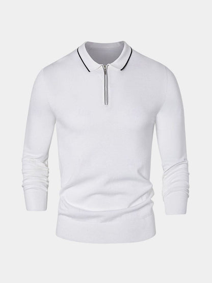 Sigmund | Langarm-Poloshirt mit Reißverschluss