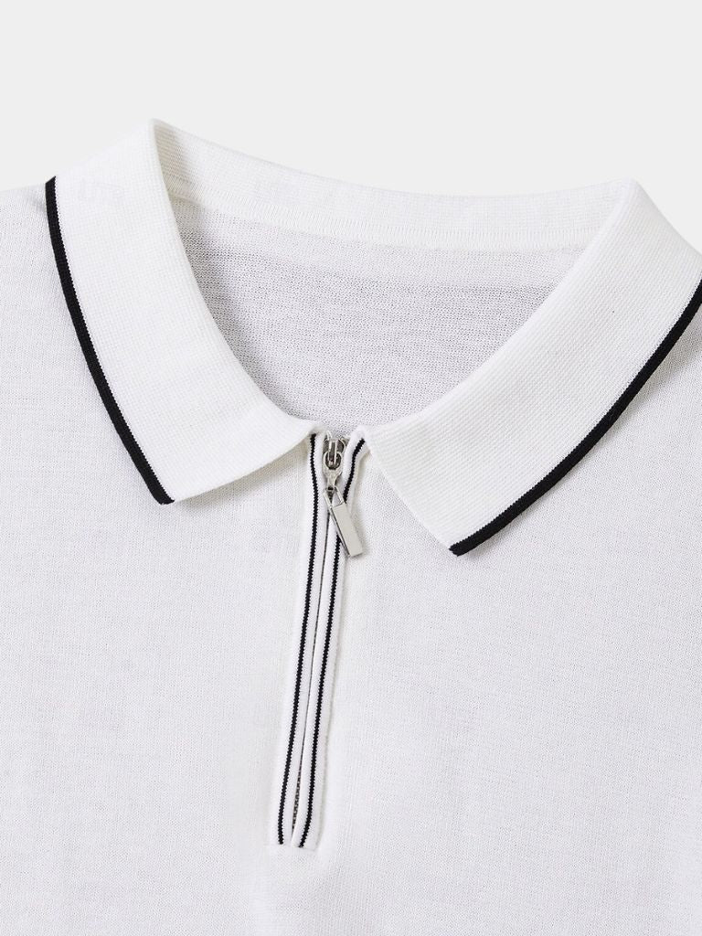 Sigmund | Langarm-Poloshirt mit Reißverschluss