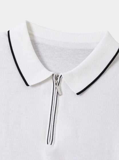 Sigmund | Langarm-Poloshirt mit Reißverschluss