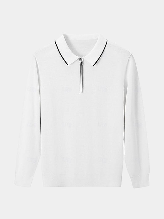 Sigmund | Langarm-Poloshirt mit Reißverschluss