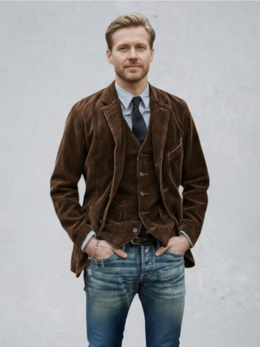 Ulrich | Braune Vintage-Cordjacke