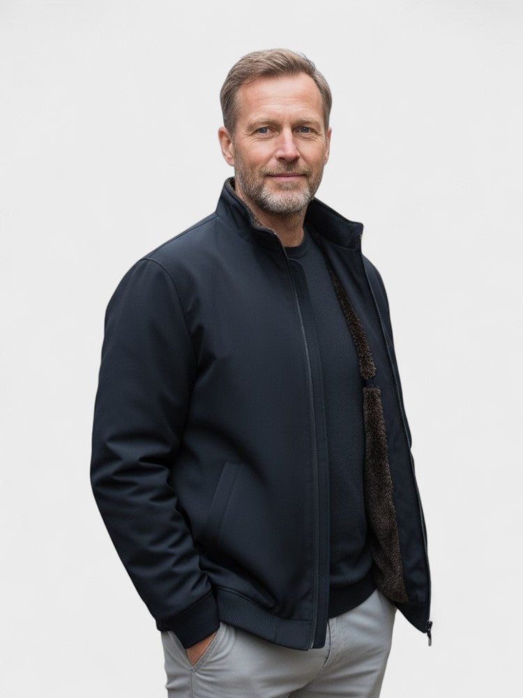 Walter | Schwarze gefütterte Freizeitjacke