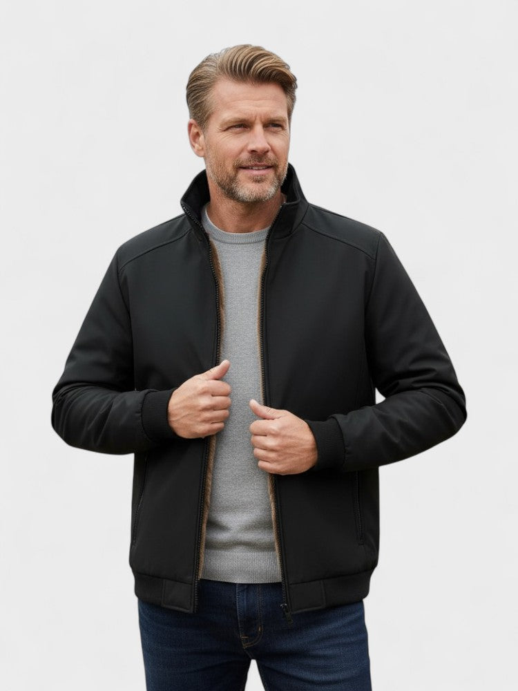 Walter | Schwarze gefütterte Freizeitjacke