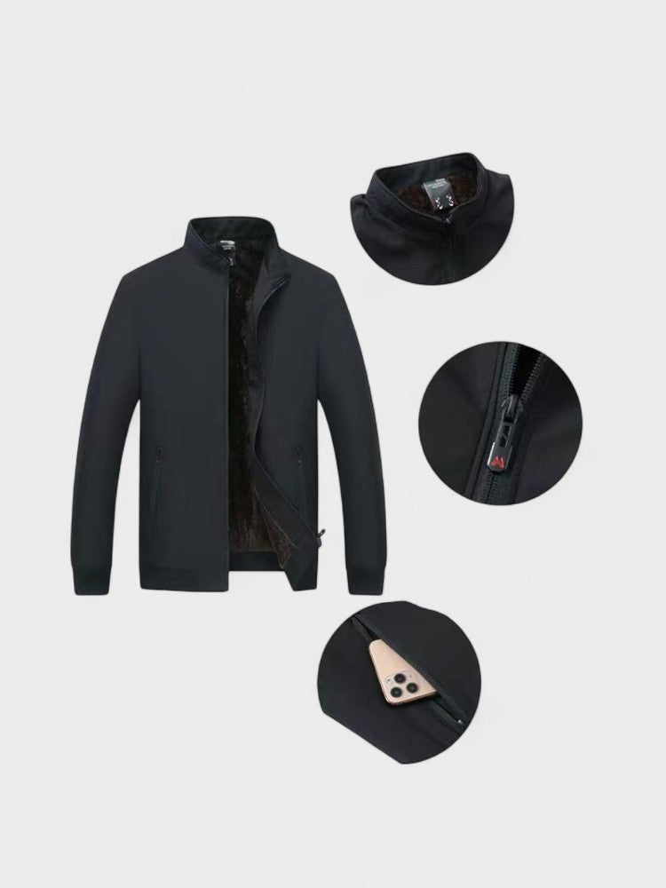 Walter | Schwarze gefütterte Freizeitjacke