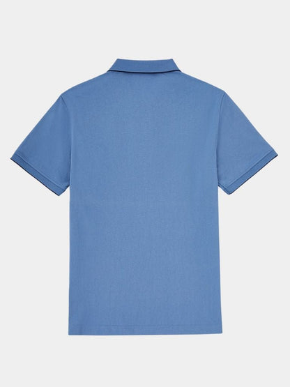 Vinzenz | Blaues Poloshirt mit kurzem Reißverschluss