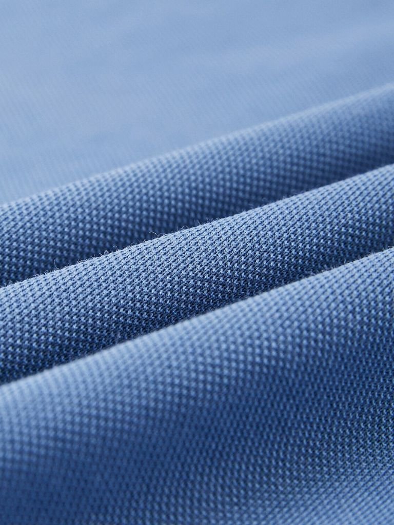 Vinzenz | Blaues Poloshirt mit kurzem Reißverschluss