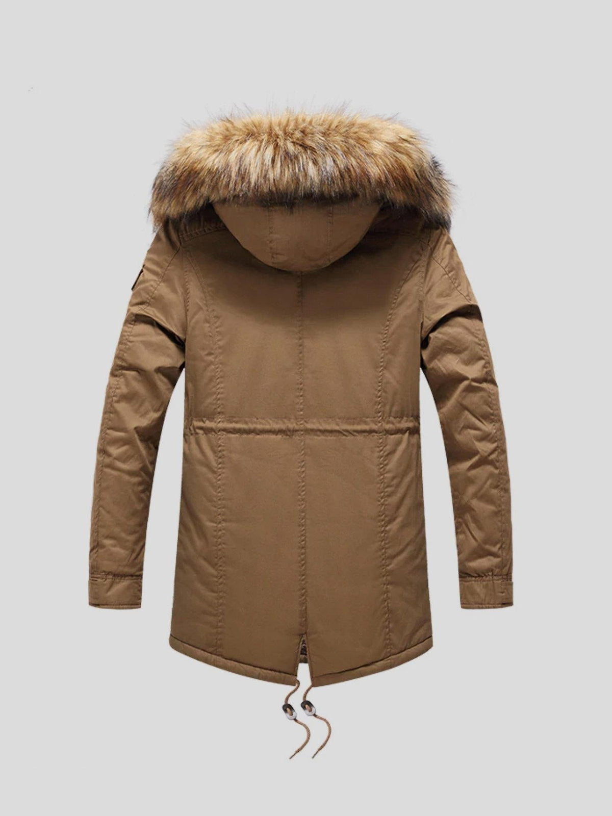 Vinzenz | Camelfarbener Winterparka mit Fellbesatz