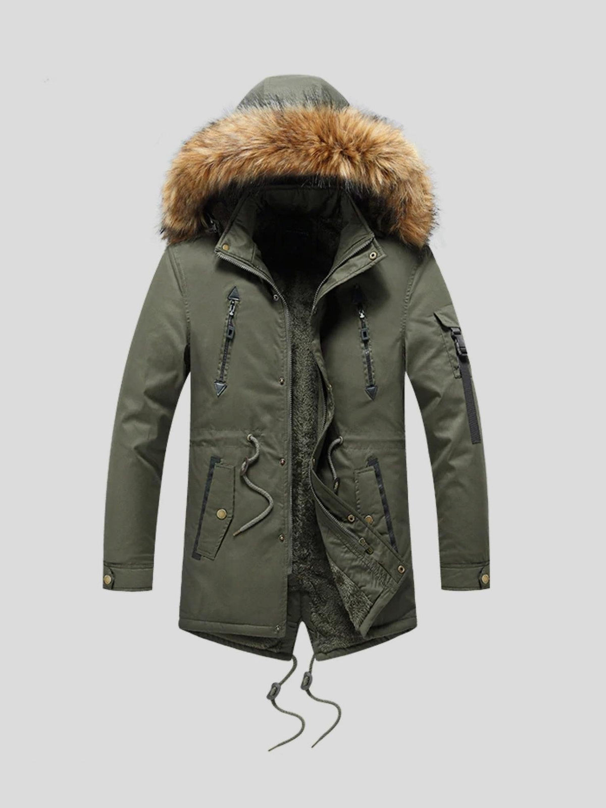 Vinzenz | Camelfarbener Winterparka mit Fellbesatz