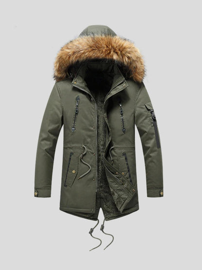 Vinzenz | Camelfarbener Winterparka mit Fellbesatz