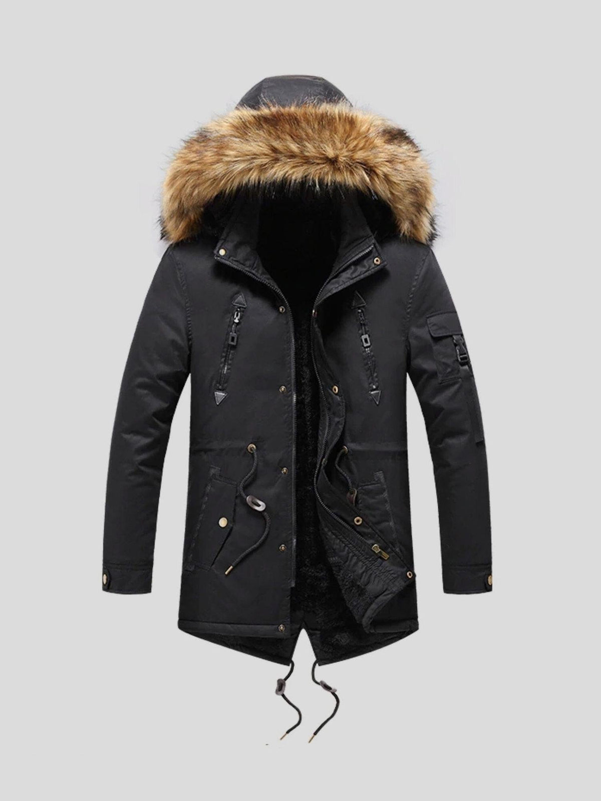 Vinzenz | Camelfarbener Winterparka mit Fellbesatz