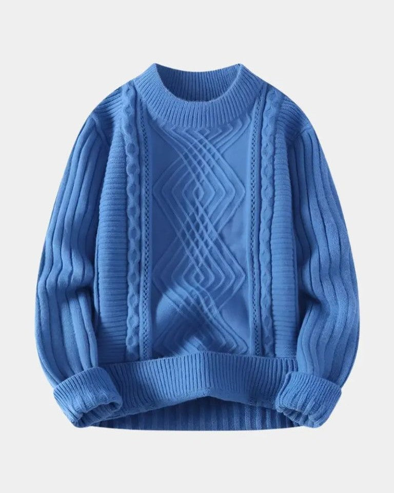 Vinzenz | Cremefarbener Zopfmusterpullover