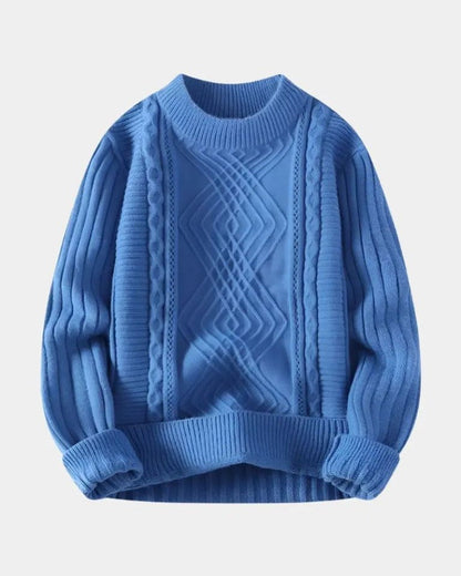 Vinzenz | Cremefarbener Zopfmusterpullover