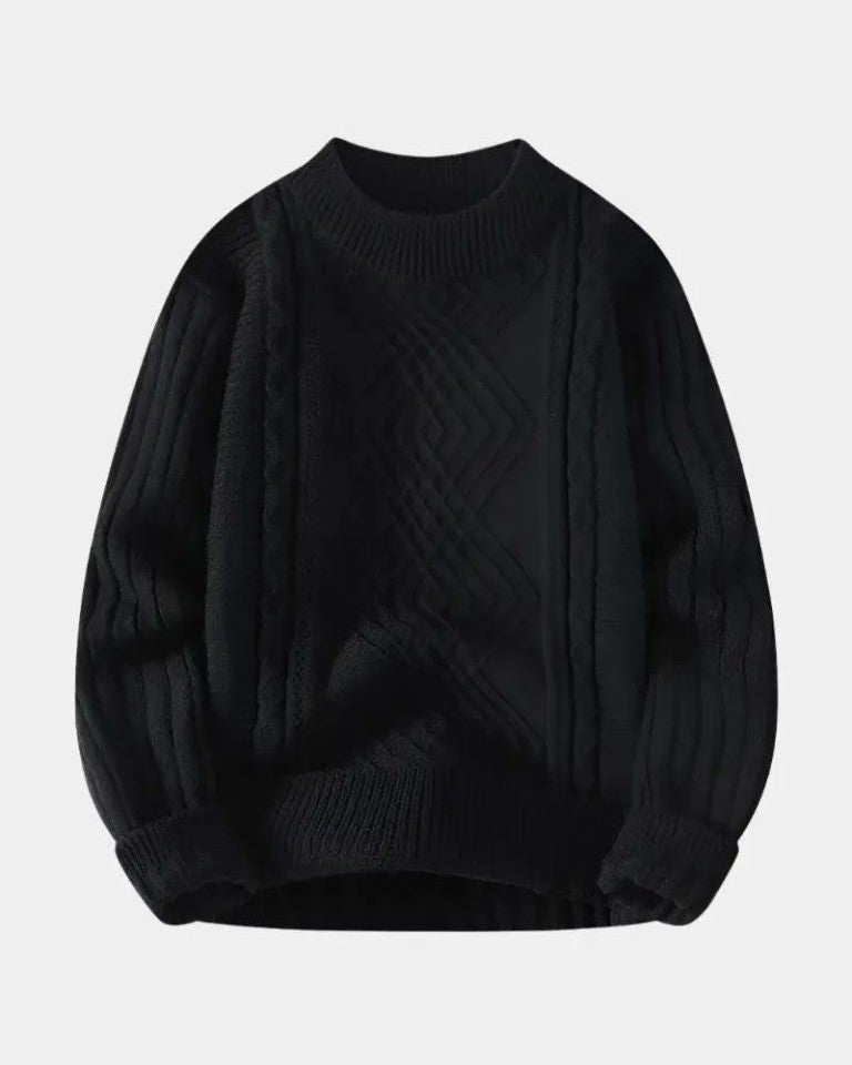 Vinzenz | Cremefarbener Zopfmusterpullover