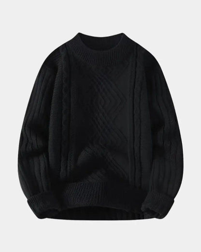 Vinzenz | Cremefarbener Zopfmusterpullover