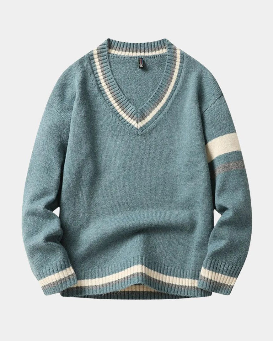 Vinzenz | Schwarzer Pullover mit V-Ausschnitt