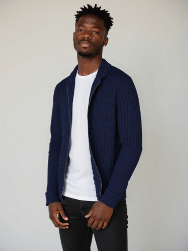 Thorsten | Dunkelblaue Strickjacke
