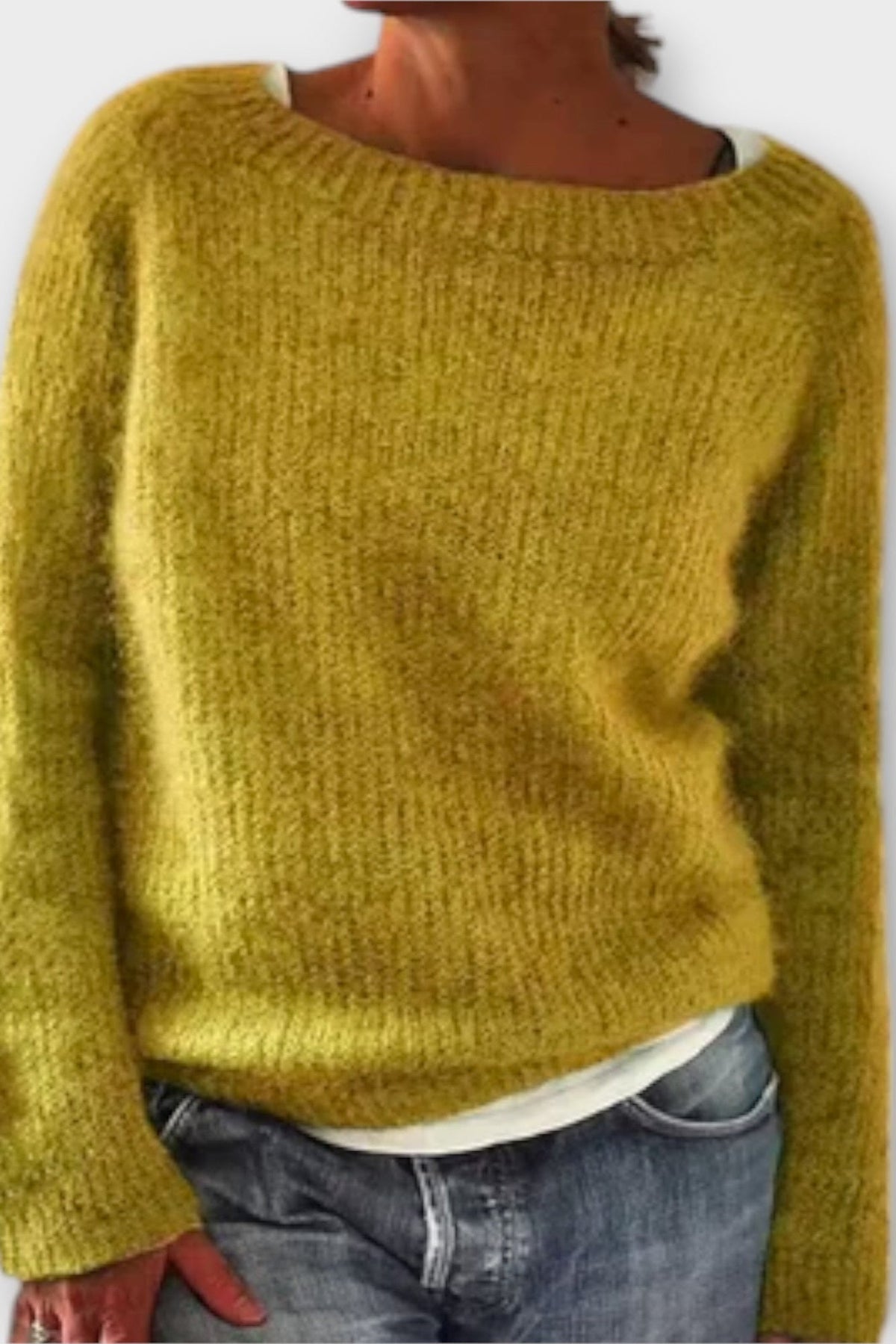 Regina | Senfgelber Oversize-Strickpullover