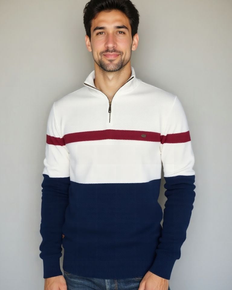 Torben | Colorblock-Troyer-Pullover
