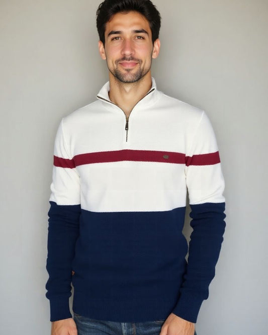Torben | Colorblock-Troyer-Pullover