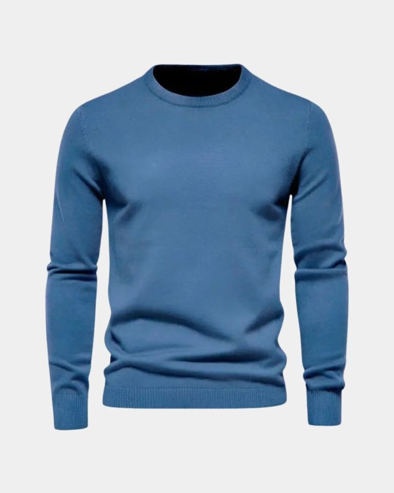 Torben | Blauer Rundhalspullover