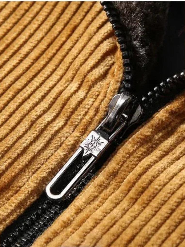 Wilfried | Hellbraune Cordjacke mit Teddykragen