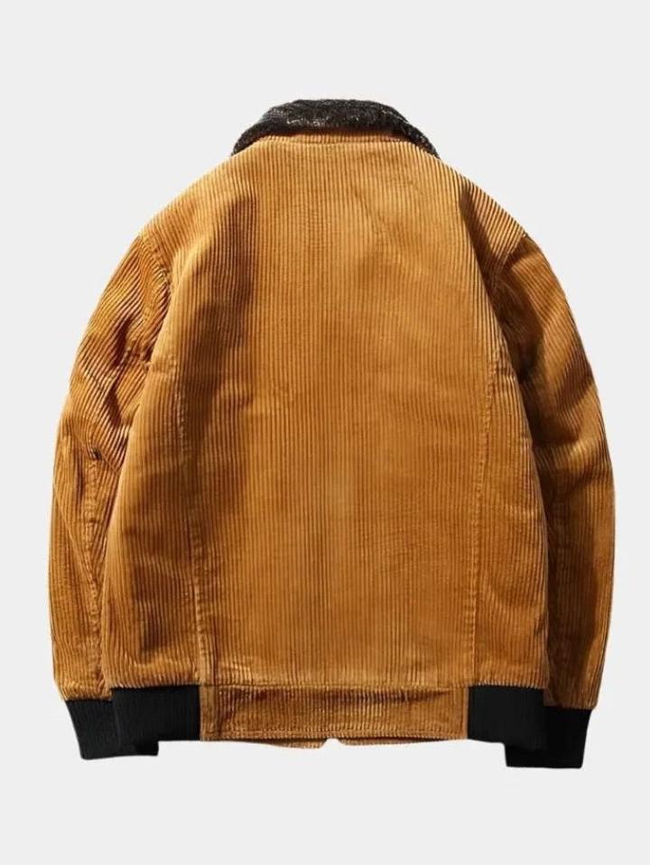 Wilfried | Hellbraune Cordjacke mit Teddykragen