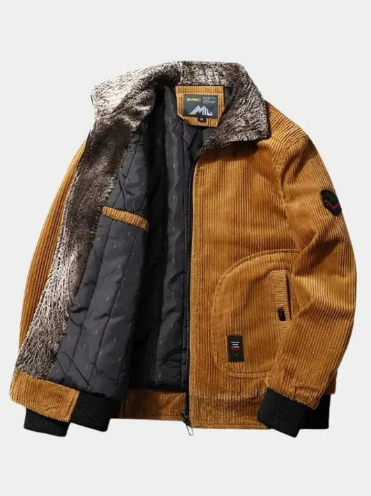 Wilfried | Hellbraune Cordjacke mit Teddykragen
