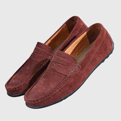 Rike | Bordeauxroter Mokassin mit Ziernähten