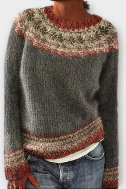 Rhian | Grauer Fair-Isle-Pullover