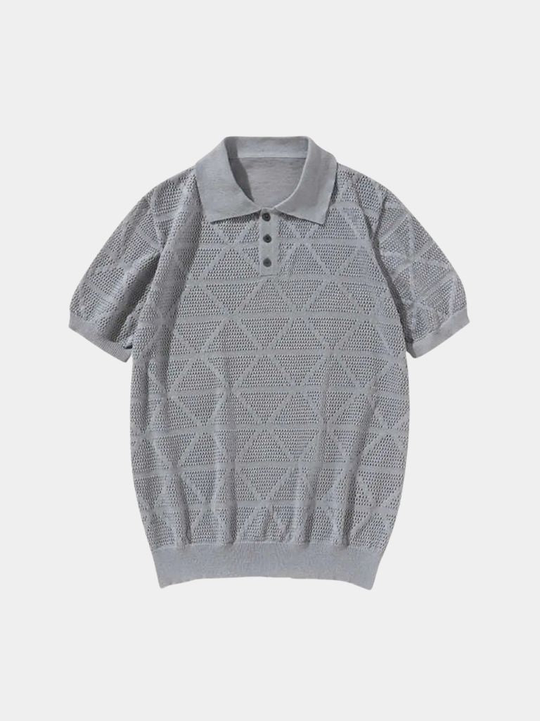 Veit | Strukturiertes Poloshirt mit geometrischem Muster